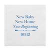 New Baby, New Home, New Beginning Customizable Zip Code Paper Cocktail Napkins