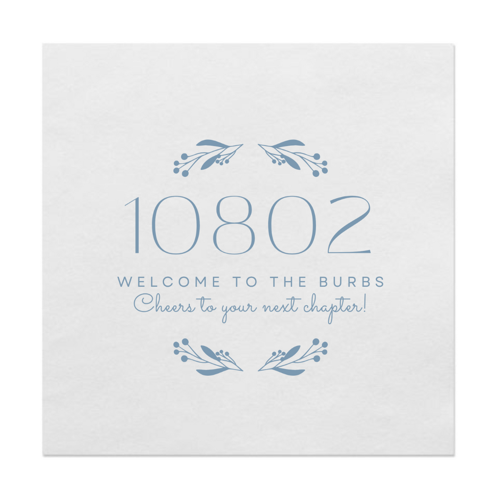 New Home Zip Code Customizable Foil Stamped Paper Napkins