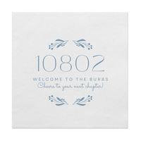 New Home Zip Code Customizable Foil Stamped Paper Napkins