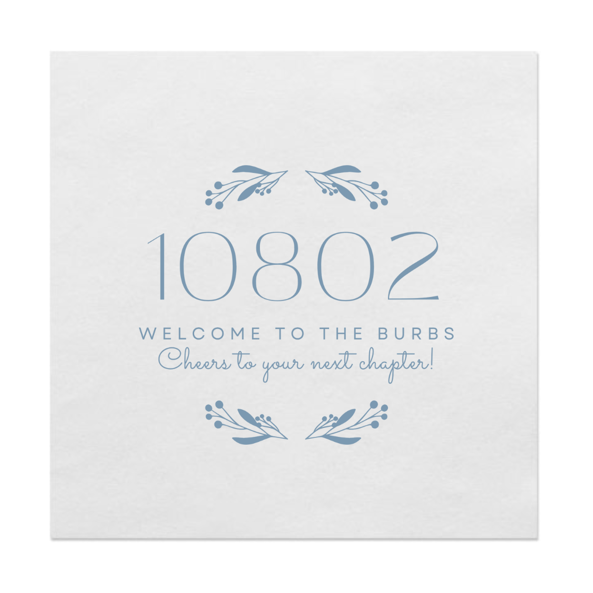 New Home Zip Code Customizable Foil Stamped Paper Napkins