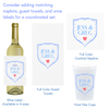 Custom Frosted Wedding Cups With Crest Design | Personalized Names & Date - Custom Front/Back | 2 Size Options