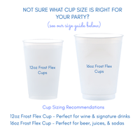 Custom Frosted Wedding Cups With Crest Design | Personalized Names & Date - Custom Front/Back | 2 Size Options