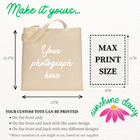 Custom Photo Canvas Tote