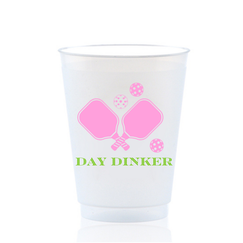 Day Dinker Pickleball Frosted Drinking Cups, 16oz