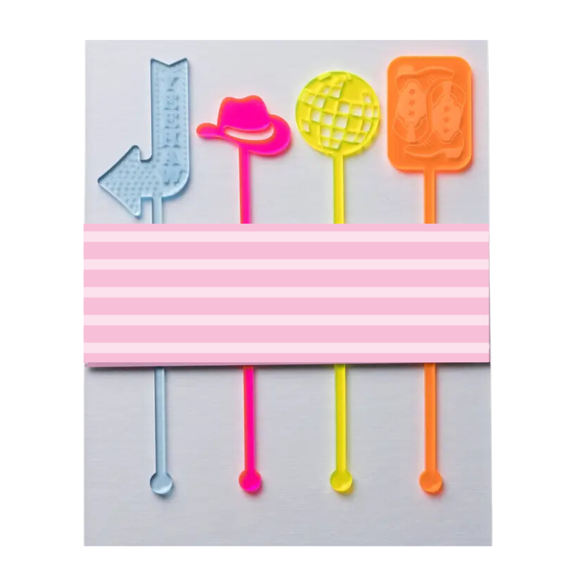 Disco Cowgirl Acrylic Drink Stirrers, Set of 4