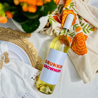 Drunkin' Grownups Funny Wine Label