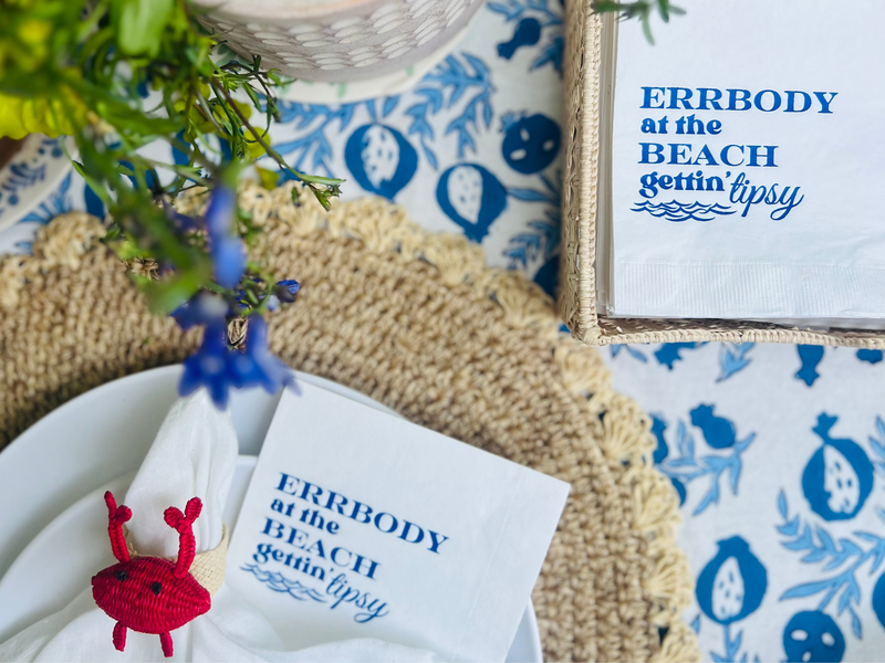 Errbody At The Beach Gettin' Tipsy Cocktail Paper Beverage Napkins
