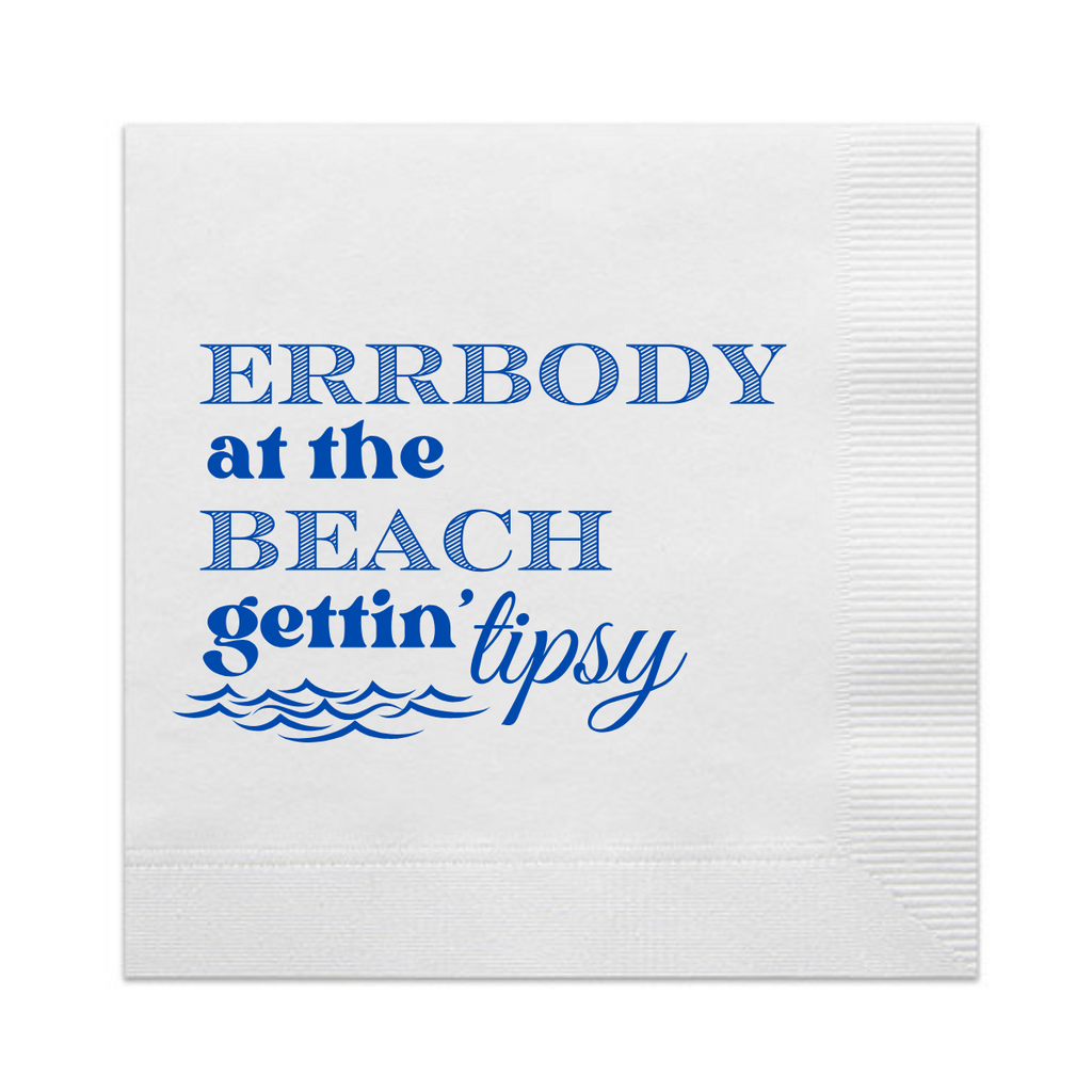 Errbody At The Beach Gettin' Tipsy Cocktail Paper Beverage Napkins