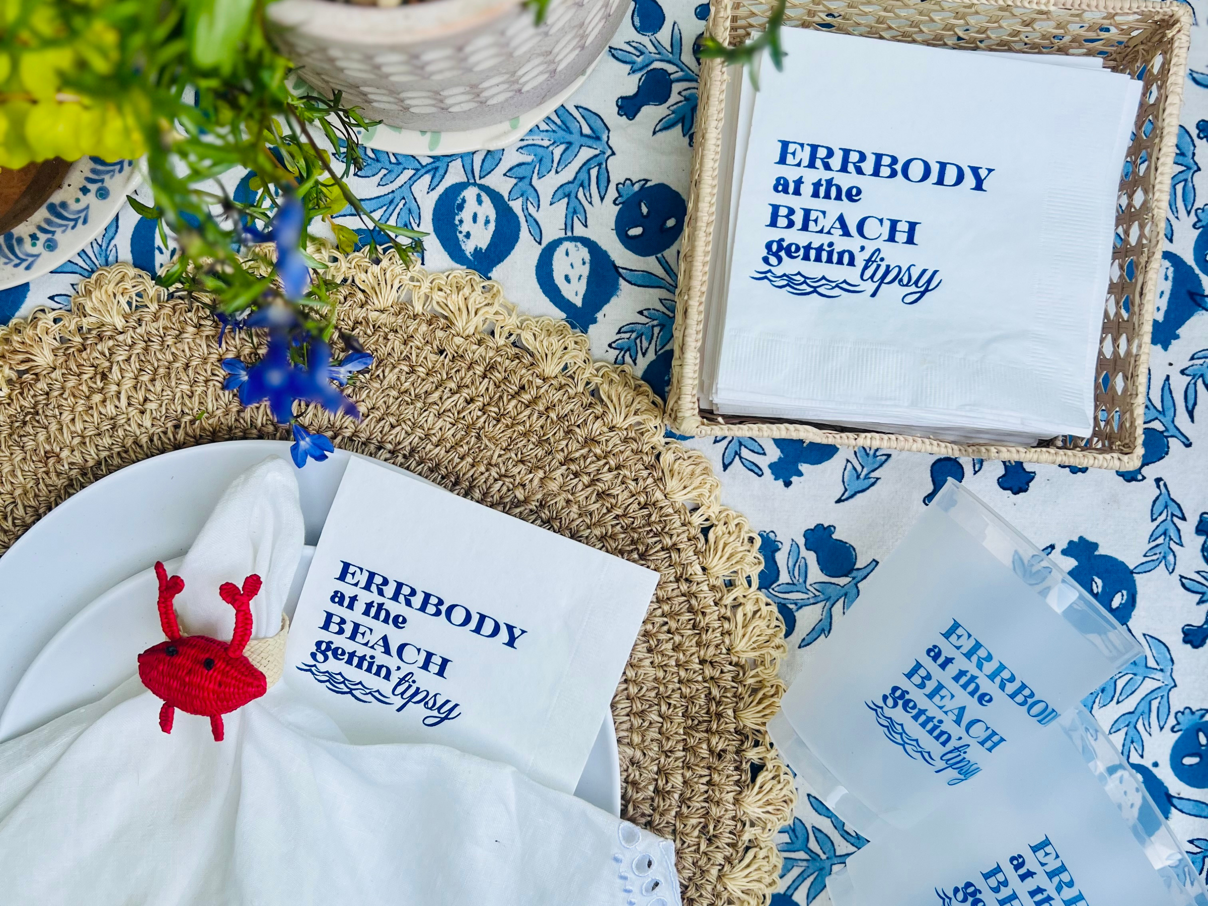 Errbody At The Beach Gettin' Tipsy Cocktail Paper Beverage Napkins