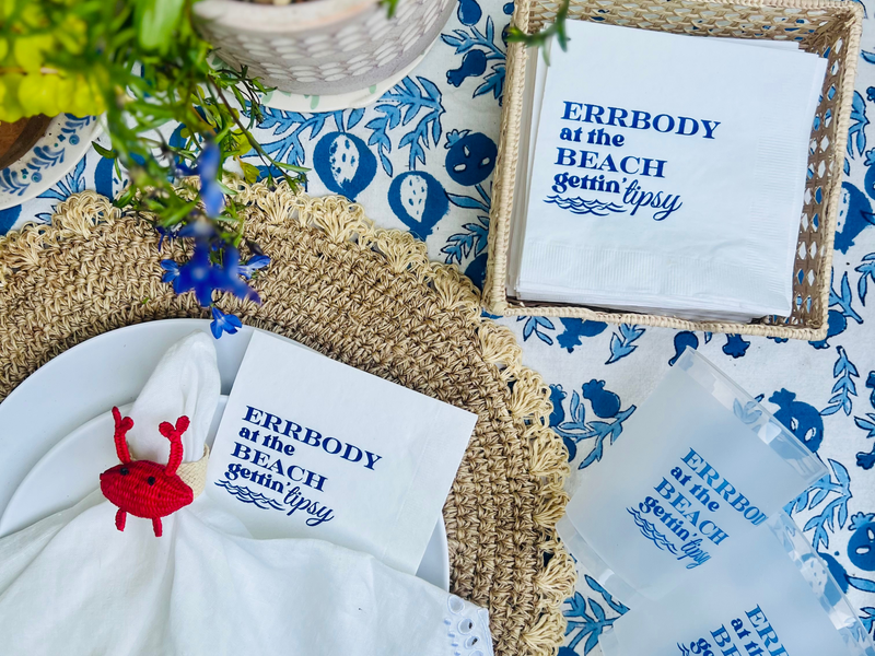 Errbody At The Beach Gettin' Tipsy Cocktail Paper Beverage Napkins