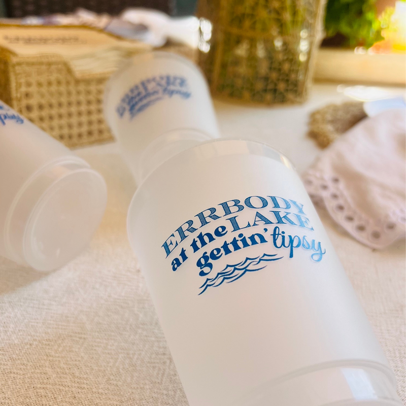 Errbody At The Lake Gettin' Tipsy 16oz Frosted Drinking Cups