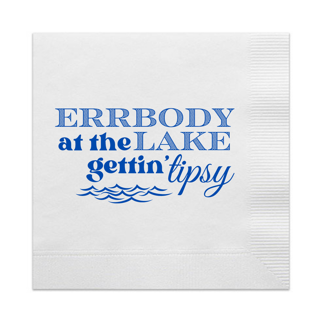 Errbody At The Lake Gettin' Tipsy Cocktail Paper Beverage Napkins