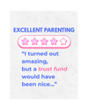 Excellent Parenting Star Rating Wine Label for Mother's Day and Father's Day