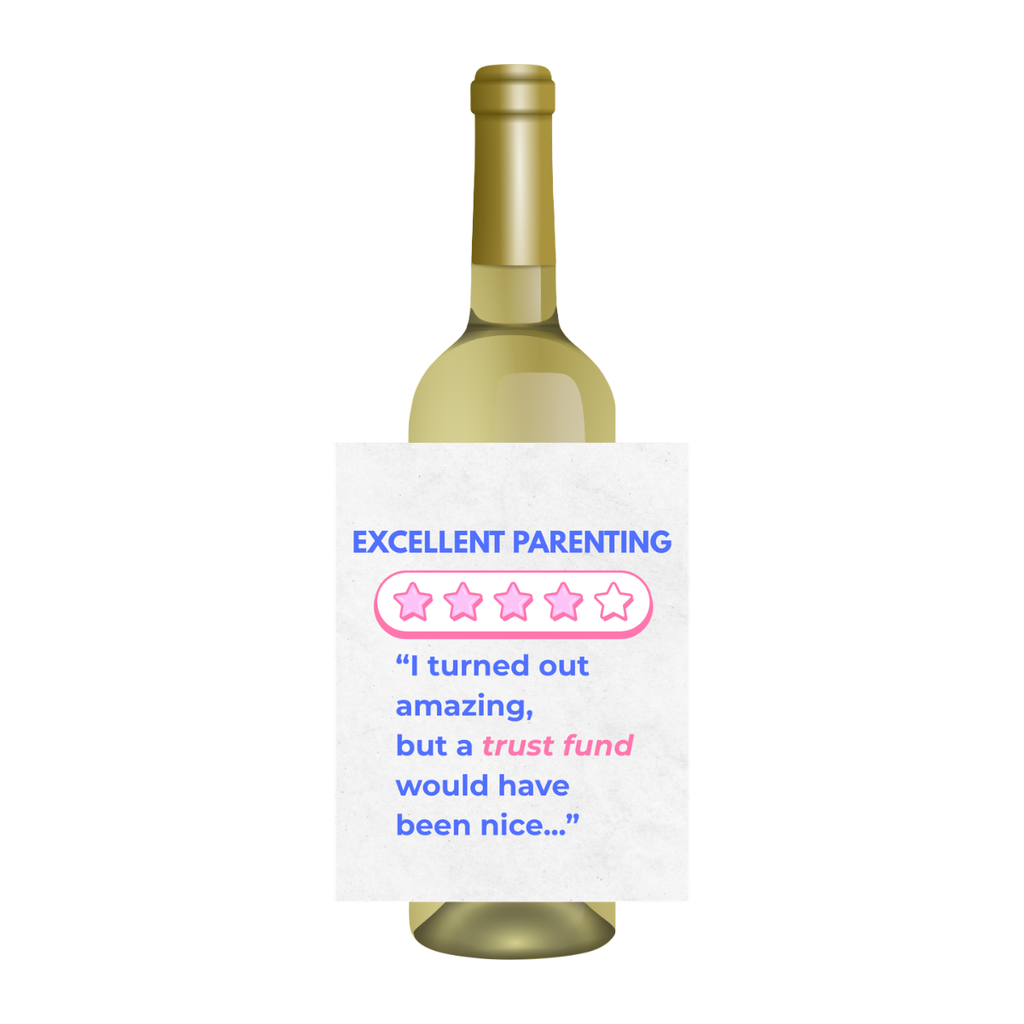 Excellent Parenting Star Rating Wine Label for Mother's Day and Father's Day