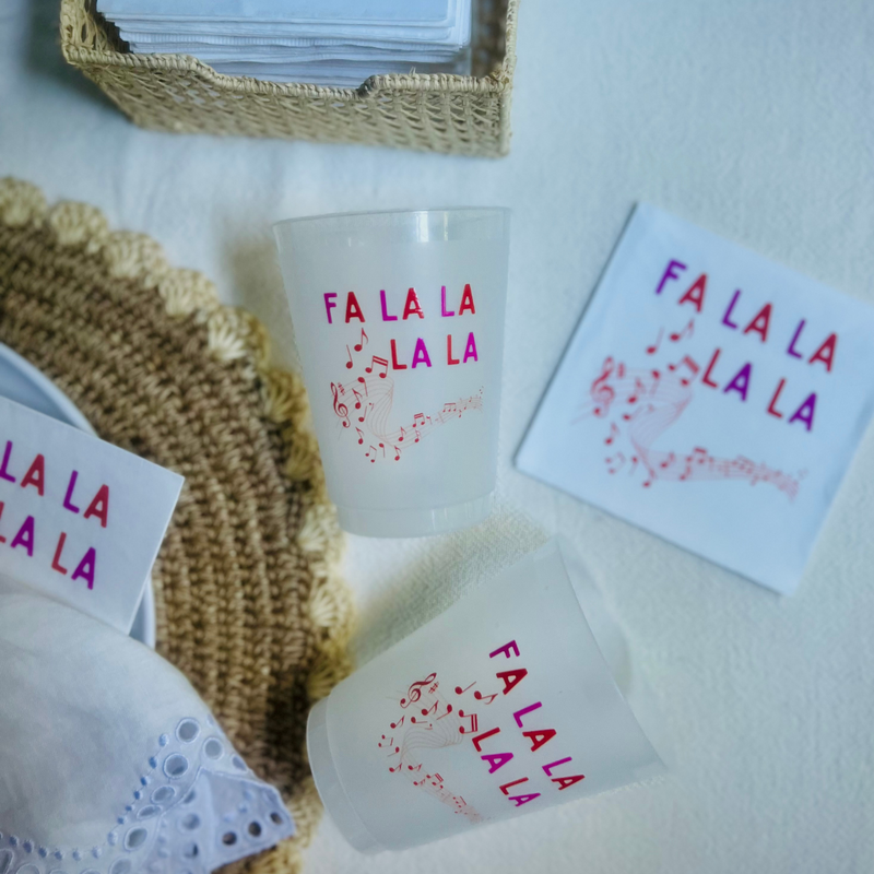 Fa La La 16oz Holiday Frost Flex Drinking Cups | Christmas Cups