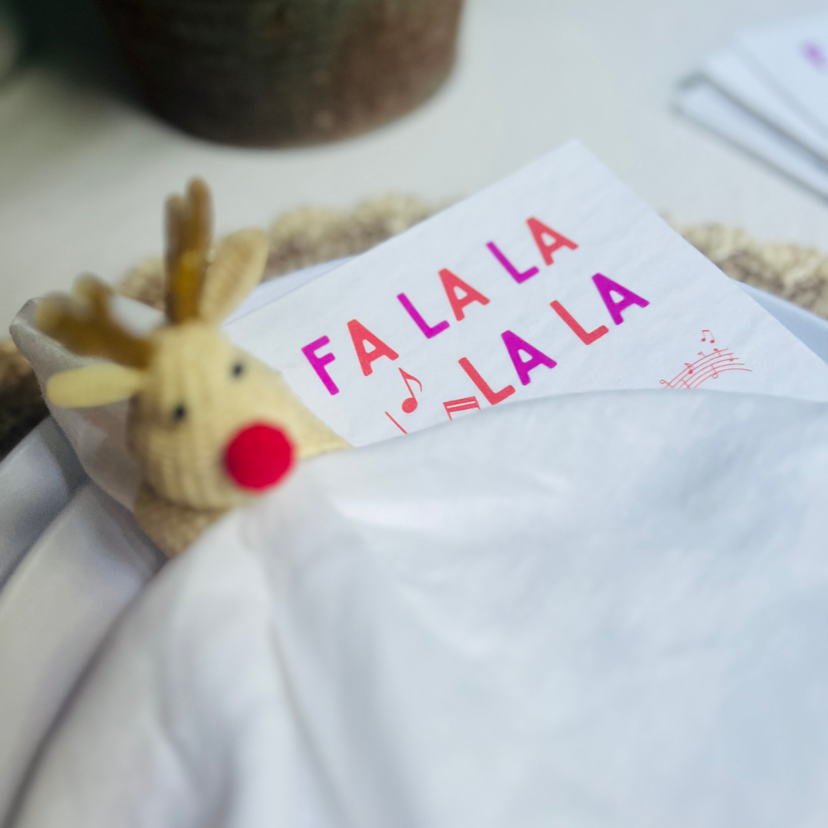 Fa La La Cocktail Paper Beverage Napkins | Fun Holiday Napkins | Christmas Napkins