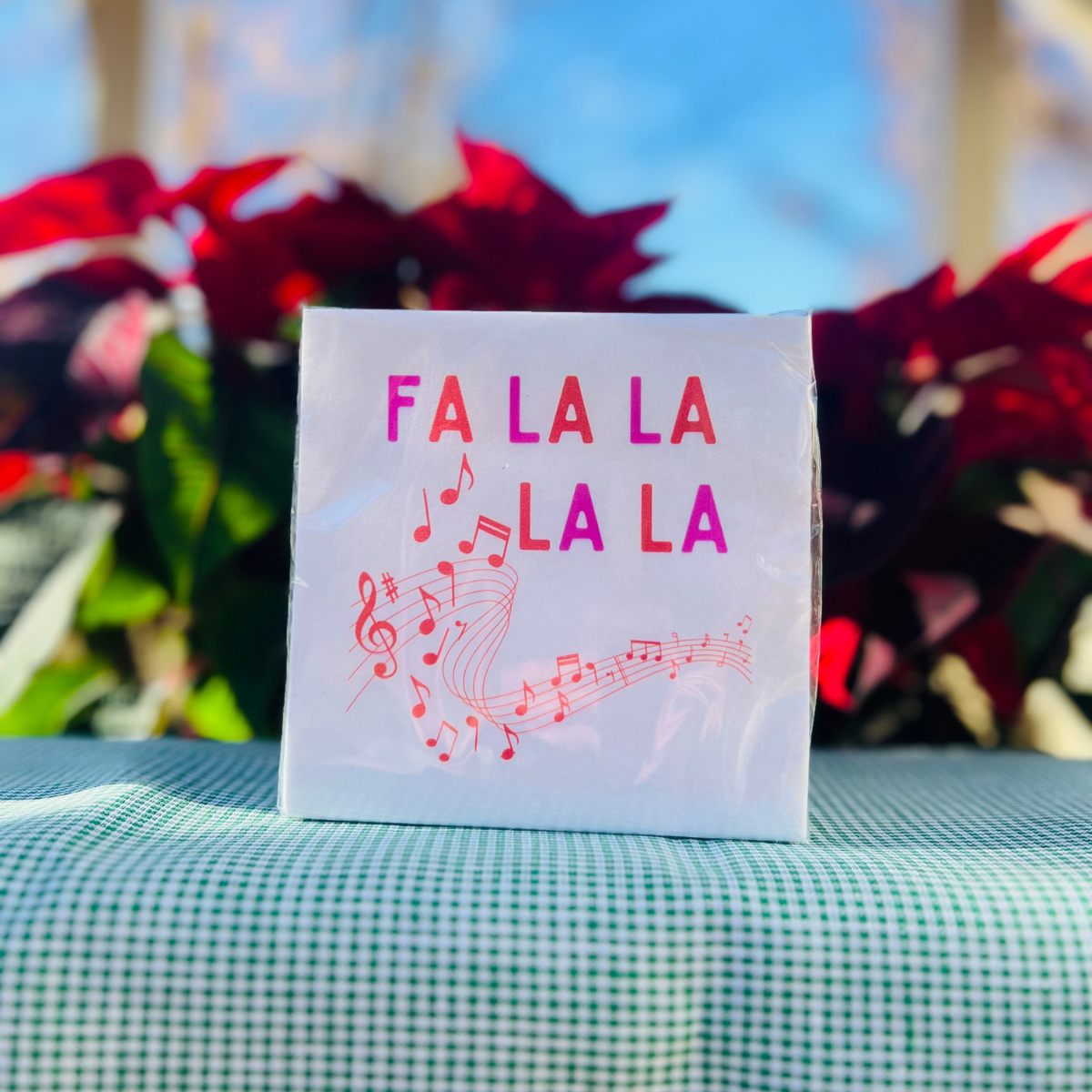 Fa La La Cocktail Paper Beverage Napkins | Fun Holiday Napkins | Christmas Napkins