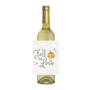 Fall In Love Customizable Large Wine Label | Fall Bachelorette Décor