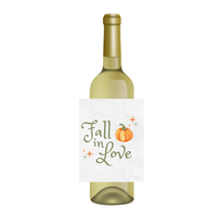 Fall In Love Customizable Large Wine Label | Fall Bachelorette Décor