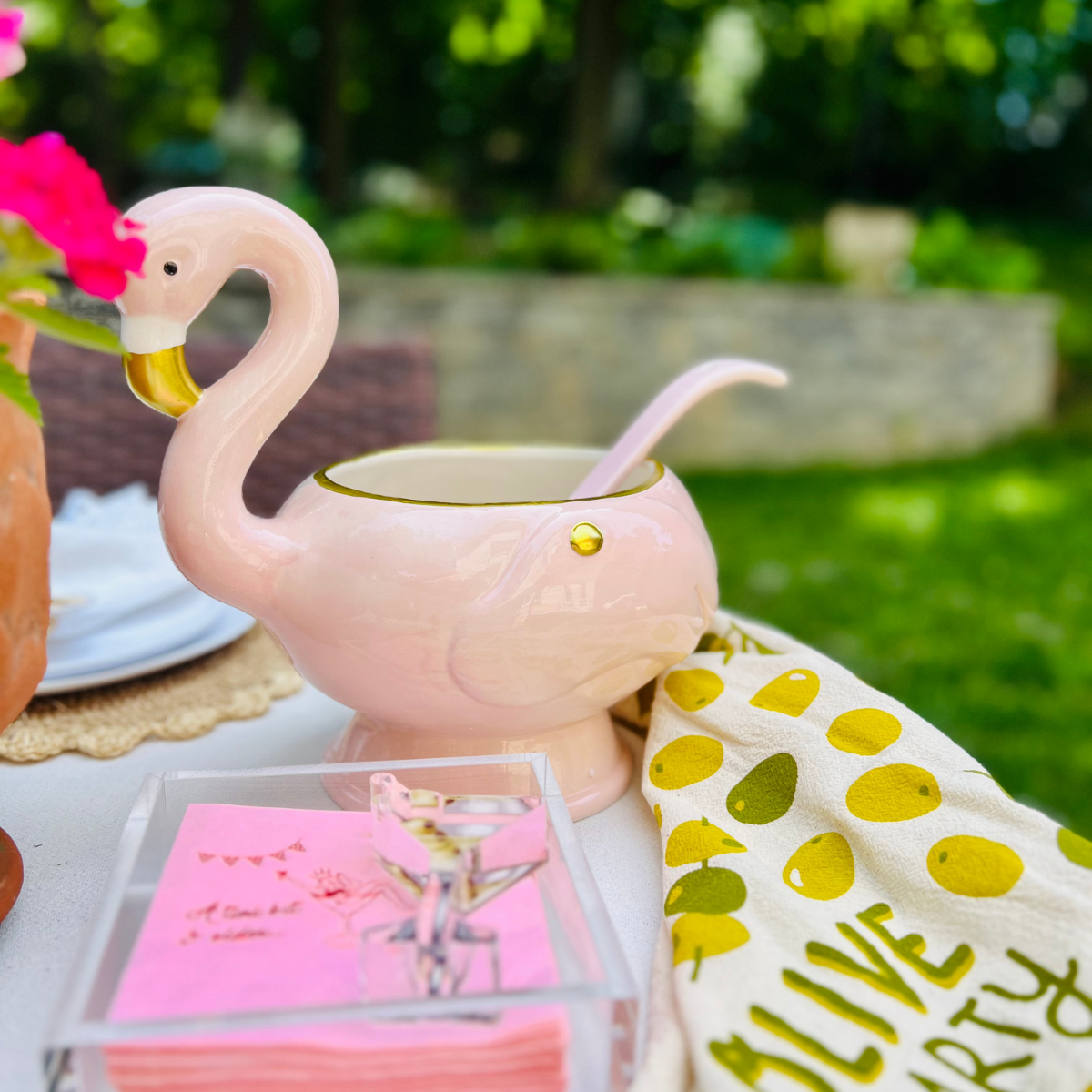 Flamingo Punch Bowl & Ladle