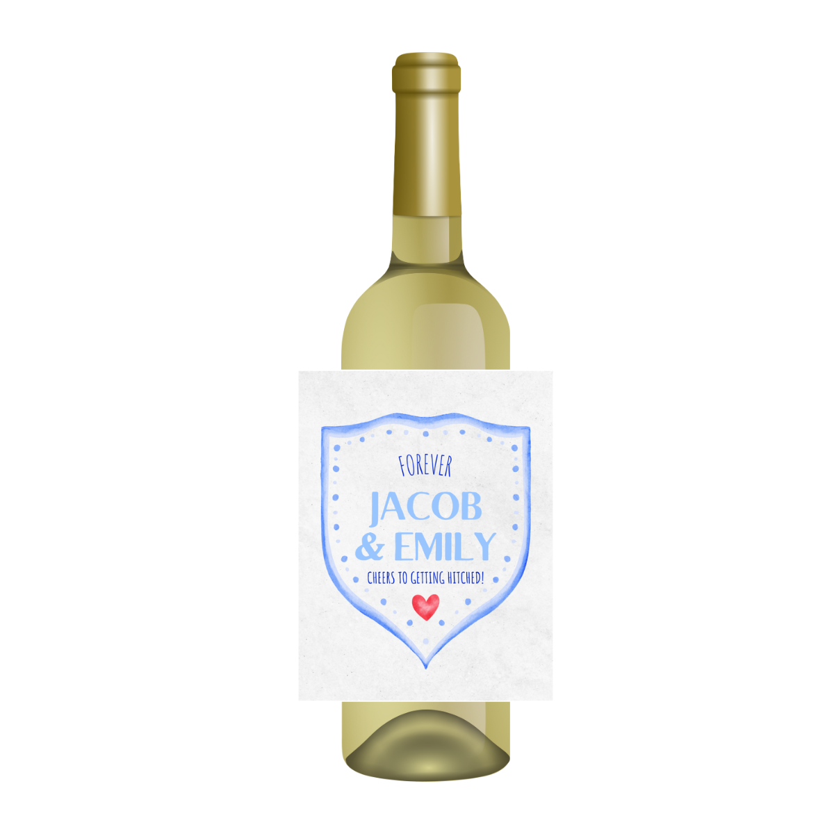 Custom Wedding or Engagement Wine Label | Personalized "She Said Yes" or "Forever" Wine Label