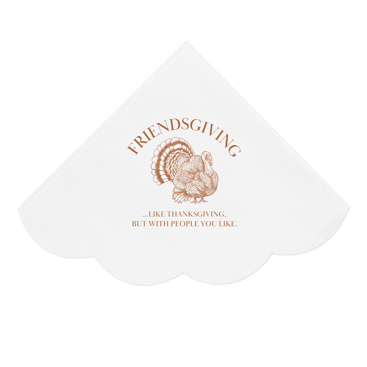 Scalloped Friendsgiving Paper Luncheon Napkin, Pack of 20 | Like Thanksgiving But With People You Like