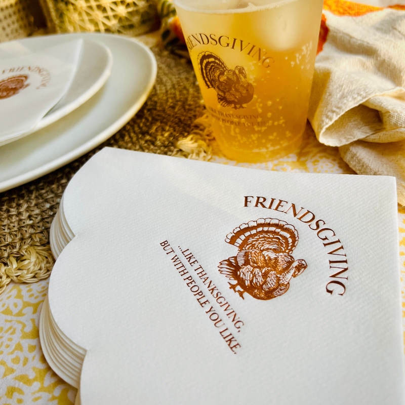 Scalloped Friendsgiving Paper Luncheon Napkin, Pack of 20 | Like Thanksgiving But With People You Like