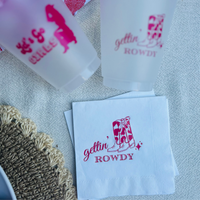 Gettin' Rowdy Cocktail Paper Beverage Napkins For Country Western Bachelorettes