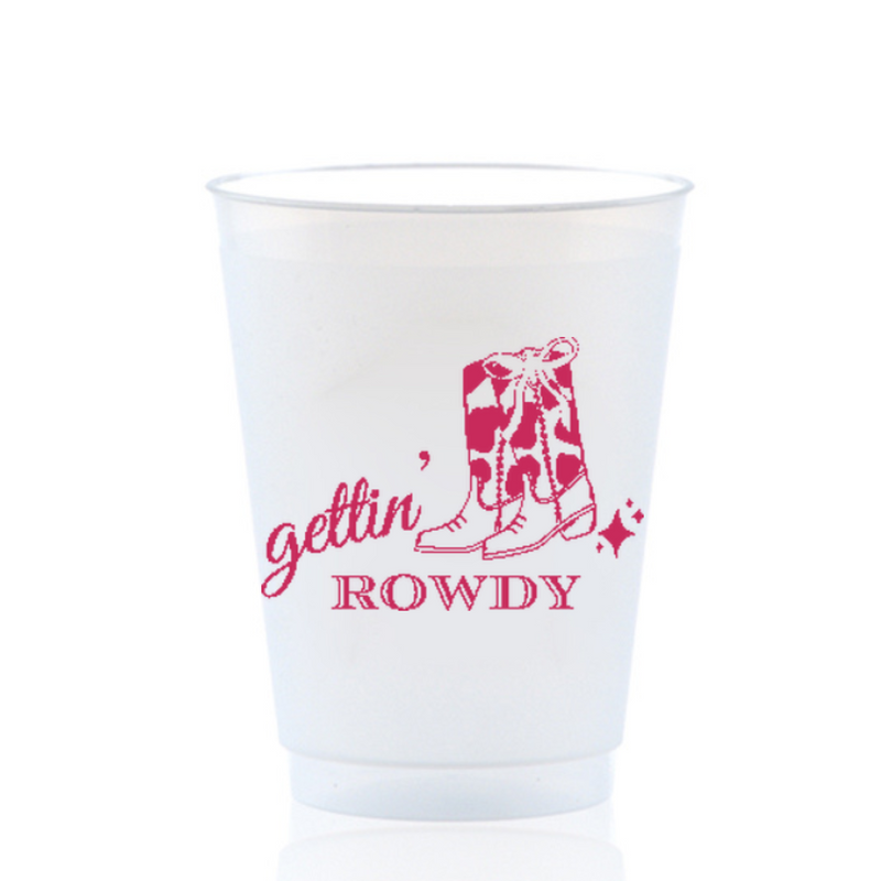 Gettin' Rowdy Frosted Drinking Cup For Country Western Bach, 16oz