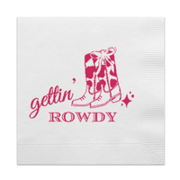 Gettin' Rowdy Cocktail Paper Beverage Napkins For Country Western Bachelorettes