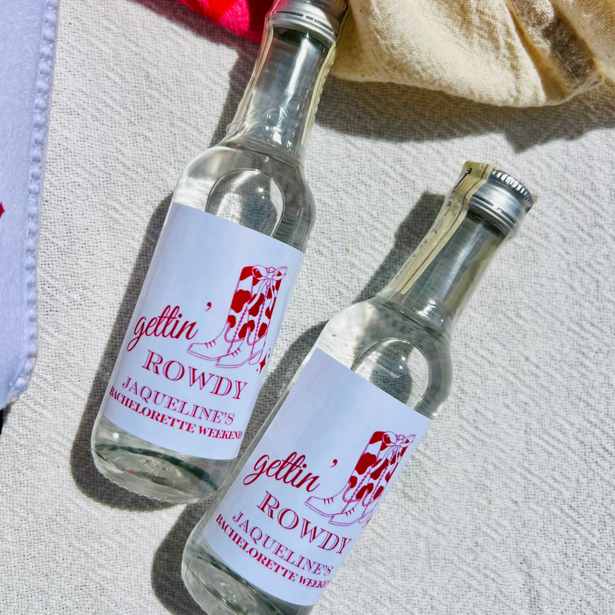 Gettin' Rowdy Custom Mini Liquor Bottle Labels