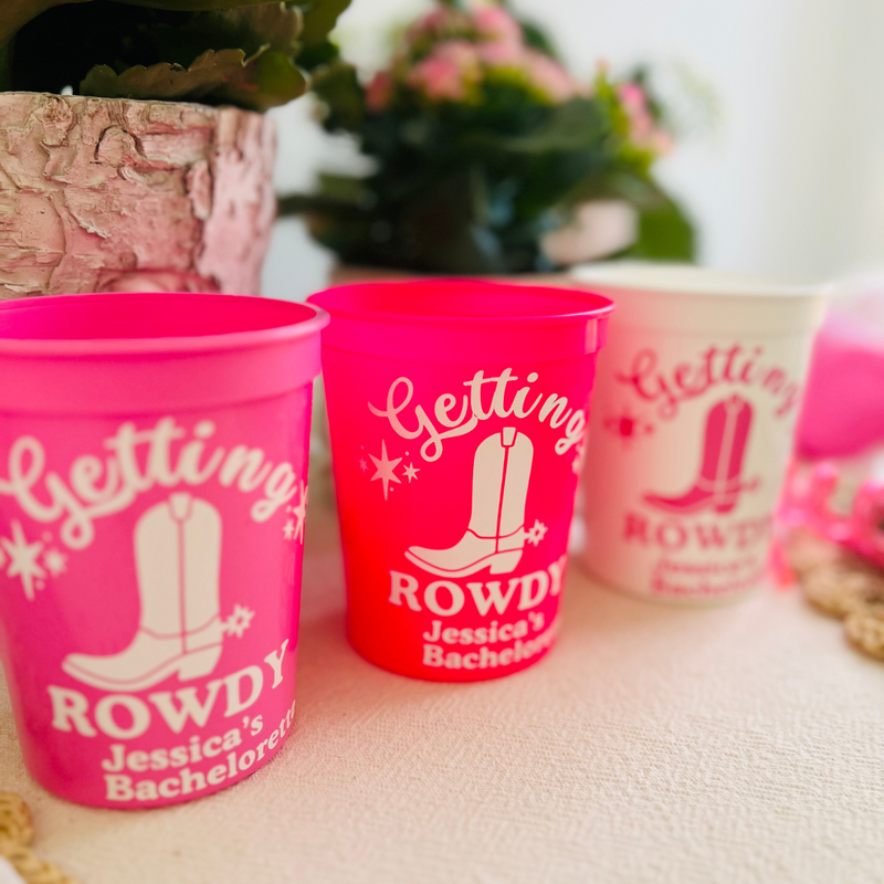 Getting Rowdy Disco Cowgirl Customizable Stadium Cup | Last Rodeo Bachelorette | Bride's Last Rodeo