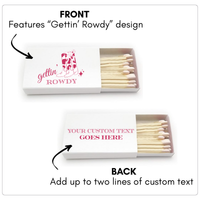 Gettin' Rowdy Custom Matchboxes With Personalized Matchbox Labels & Matches