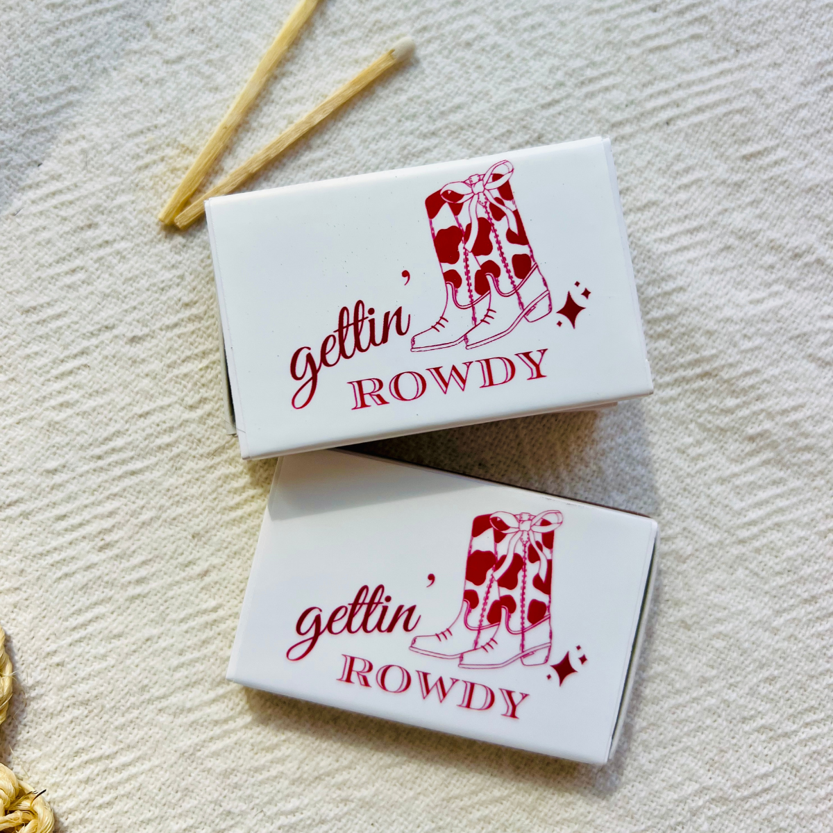 Gettin' Rowdy Custom Matchboxes With Personalized Matchbox Labels & Matches