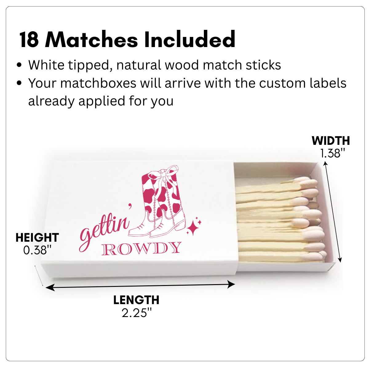 Gettin' Rowdy Custom Matchboxes With Personalized Matchbox Labels & Matches