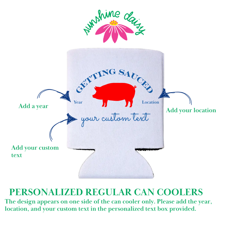 Getting Sauced Can Coolers | Customizable Slim & Regular Fit Barbecue Can Coolers