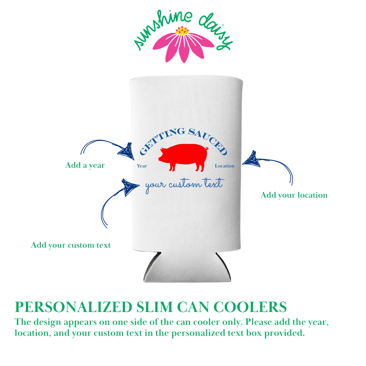Getting Sauced Can Coolers | Customizable Slim & Regular Fit Barbecue Can Coolers