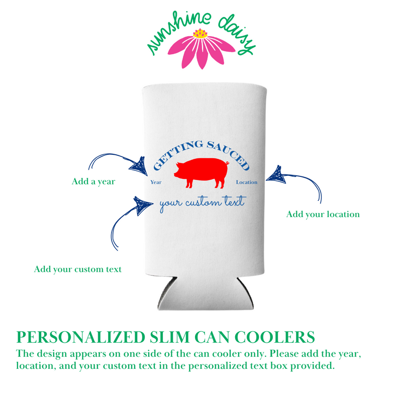 Getting Sauced Can Coolers | Customizable Slim & Regular Fit Barbecue Can Coolers