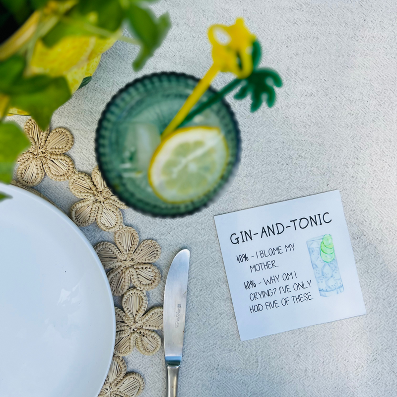 Gin & Tonic Cocktail Paper Beverage Napkins