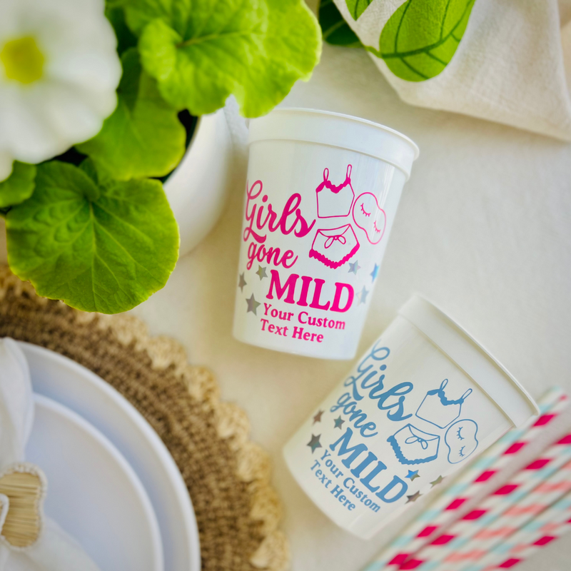 Girls Gone Mild Customizable Bachelorette Cups | Spa Bachelorette | Slumber Party Bachelorette