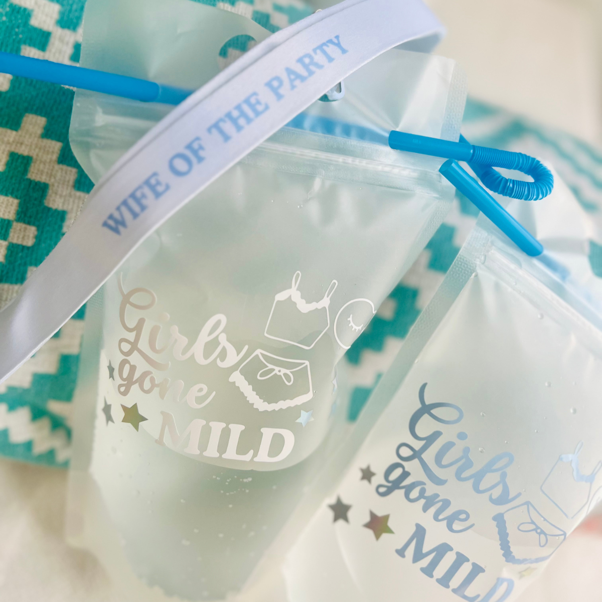 Girls Gone Mild Reusable Drinking Pouches | Fun Cocktail Pouches for Bachelorette Parties & Girls Trips