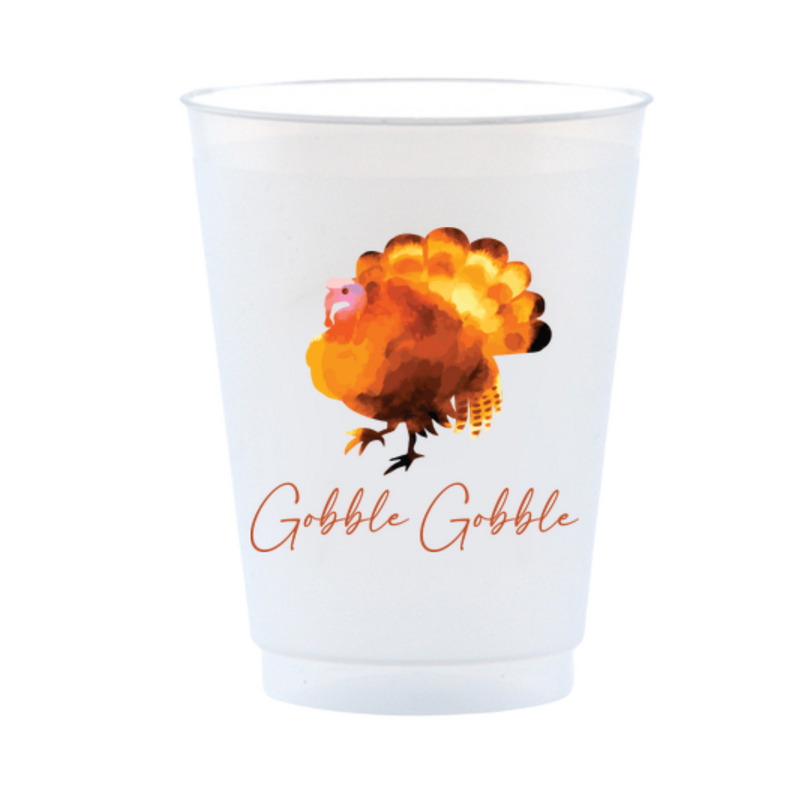 Gobble Gobble Thanksgiving 16oz Frost Flex Drinking Cups | Thanksgiving Cups | Reusable Cups