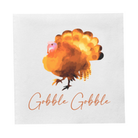 Gobble Gobble Thanksgiving Cocktail Paper Beverage Napkins