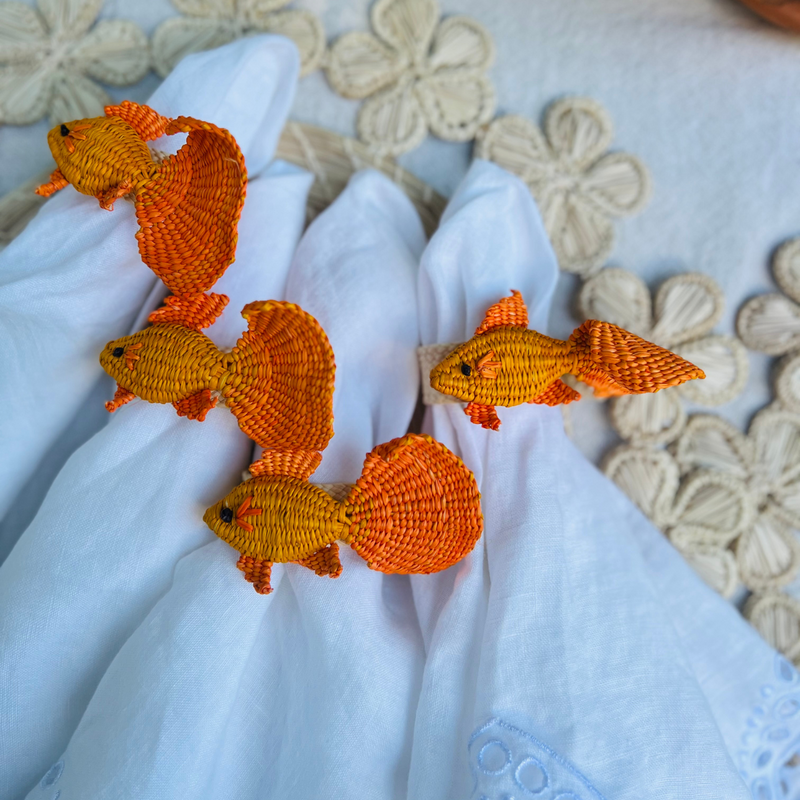 Handwoven Goldfish Napkin Ring