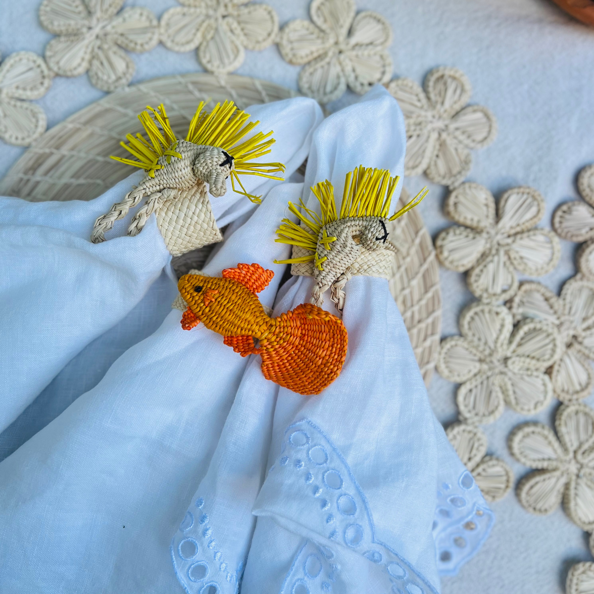 Handwoven Goldfish Napkin Ring