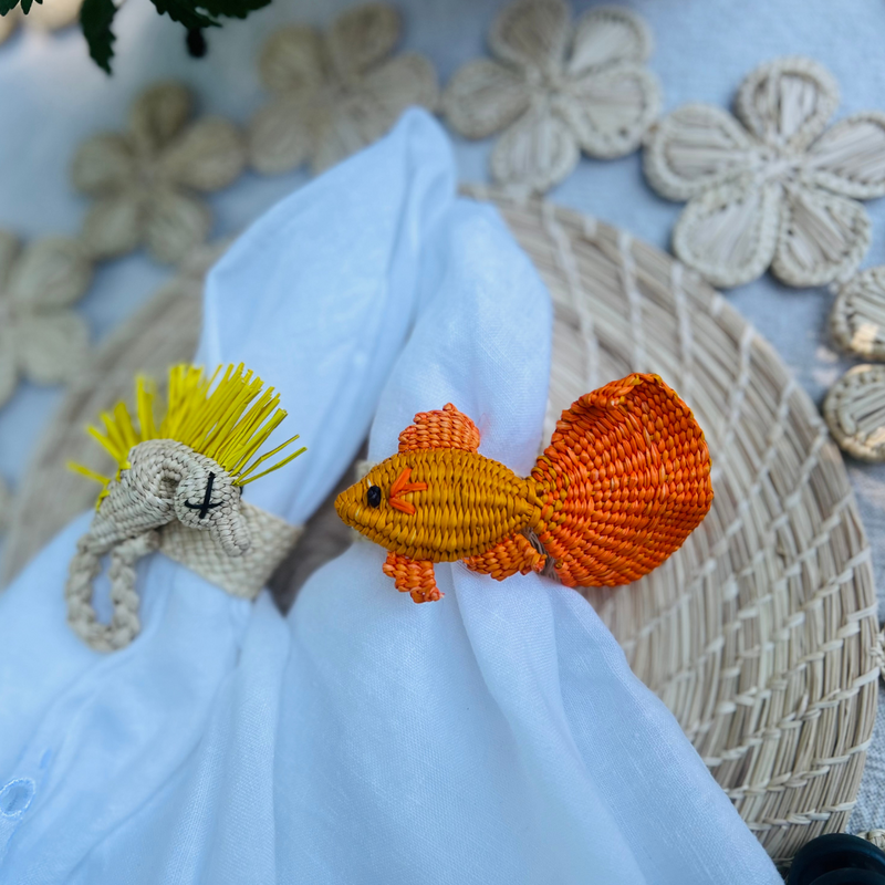 Handwoven Goldfish Napkin Ring