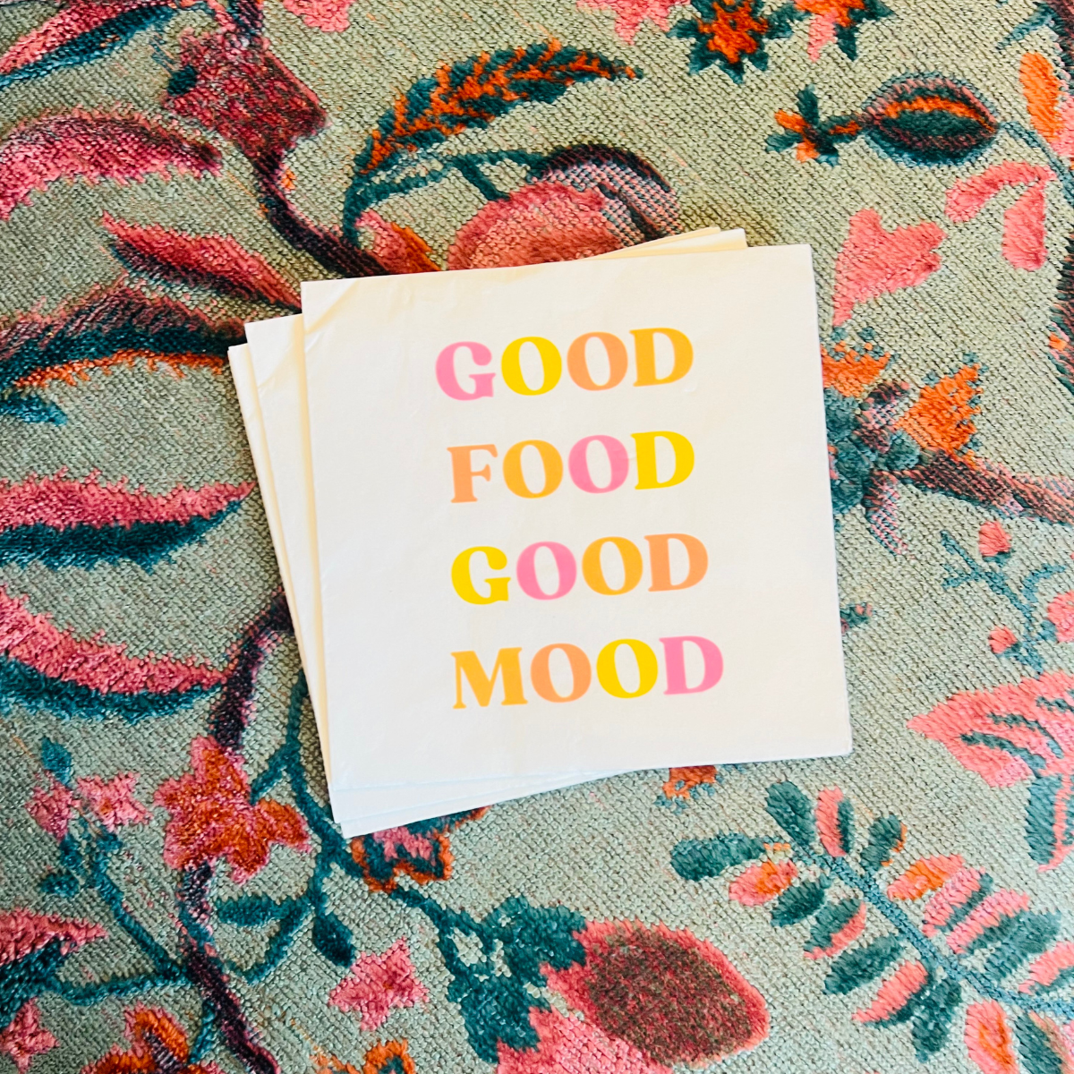 Good Food Good Mood Cocktail Paper Beverage Napkins