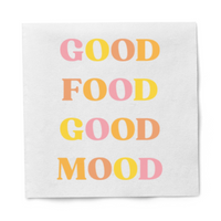 Good Food Good Mood Cocktail Paper Beverage Napkins