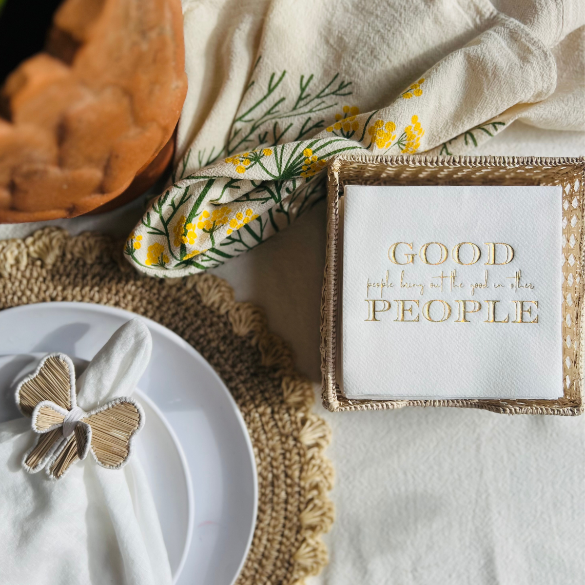 Good People Bring Out The Good In Other People Linen-Like Paper Cocktail Napkins