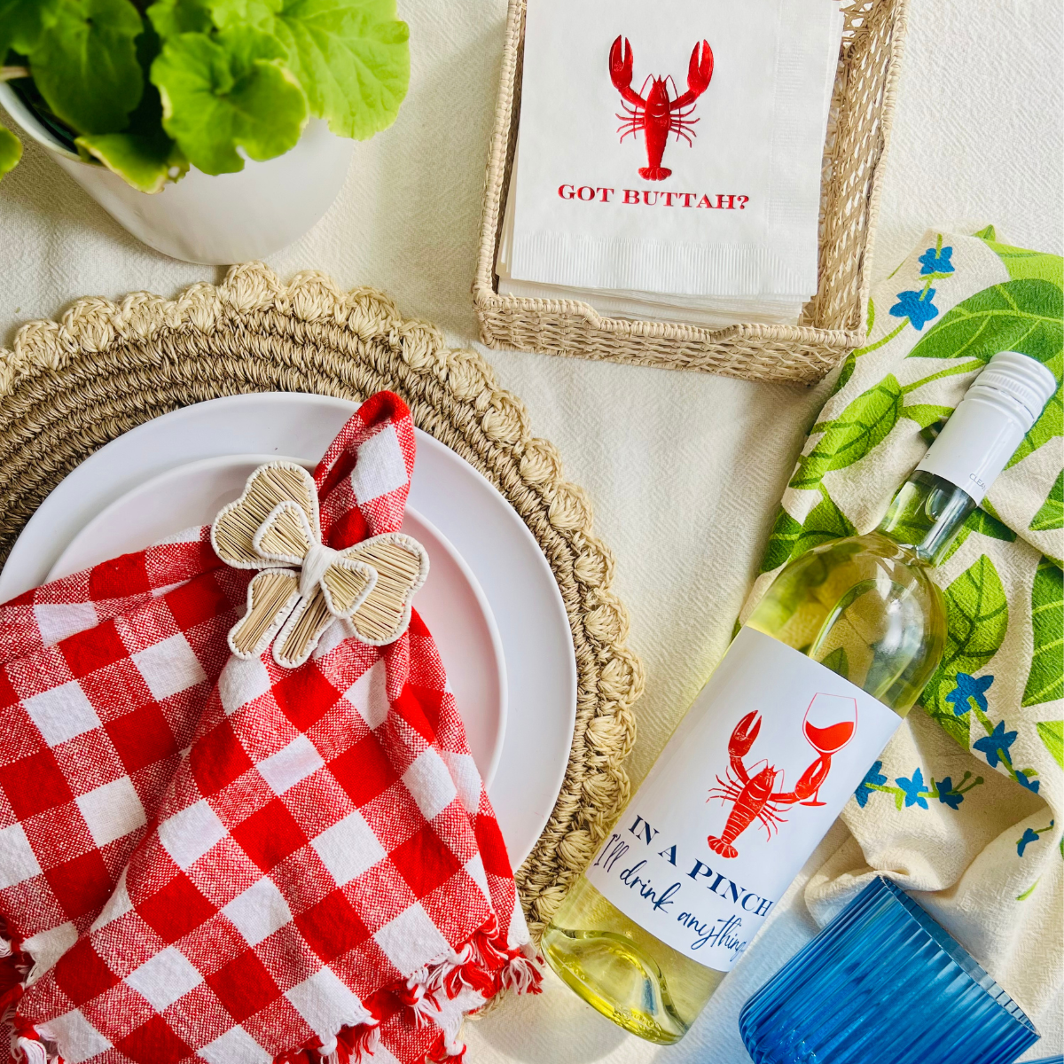 Got Buttah? Lobster Paper Cocktail Napkins | Maine Lobster | Nantucket Décor